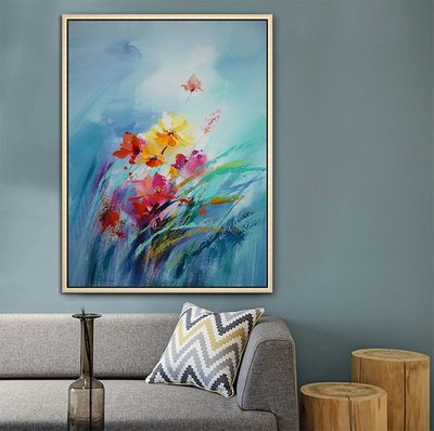 实拍北欧现代抽象手绘厚油油画刀画 好评好店